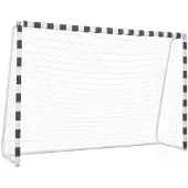vidaXL Fußballtor 300 x 200 x 90 cm Metall Schwarz und Weiß
