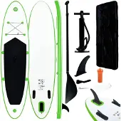 vidaXL SUP-Board-Set Aufblasbar Grün und Weiß