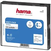 Hama CD-Hüllen - - Modell für 4 CDs - Transparent - Schwarzer Boden - Originalqualität