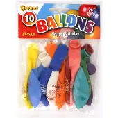 Globos Nordic Ballon Happy Birthday 10 Stück 25 Cm
