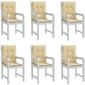 vidaXL Niedriglehner-Auflagen 6 Stk. Melange Beige 100x50x4 cm Stoff