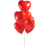Globos Nordic Luftballons Herzballons Rot 30cm, 6 Stück