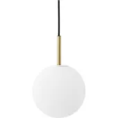 Audo Copenhagen TR Bulb Hängelampe, messing/weiß, Opalglas - , TR Bulb, dimmbar, Weiß, für Wohnzimmer, Glas, Design