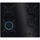 AEG HKB64453NB, Schwarz, Integriert, 60 cm, Gaskochfeld, Glas, 4 Zone(n)