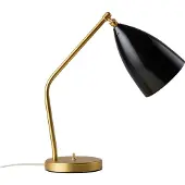 Gubi Gräshoppa Tischleuchte Glossy Black/Brass - , Gold / Messing, für Wohnzimmer, Metall