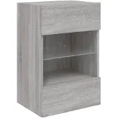 vidaXL TV-Wandschrank mit LED-Leuchten Grau Sonoma 40x30x60,5 cm