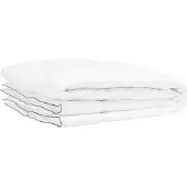 Beliani Bettdecke Weiß Japara Baumwolle mit weicher Mikrofaser Füllung 220 x 240 cm extra warm Steppdecke Steppbett Paspel Schlafzimmer