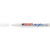 Edding 5100 Acrylmarker Medium Wei 1 wasserfester Acrylmalmarker Rundspitze 23 mm Acrylmalstift zum Zeichnen auf Leinwand, Kunstpapier