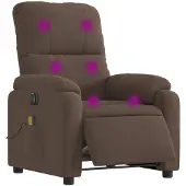 vidaXL Massagesessel Elektrisch Braun Mikrofasergewebe