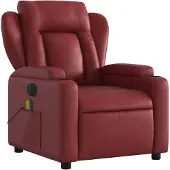 vidaXL Massagesessel Elektrisch Weinrot Kunstleder