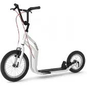 Yedoo City Roller Scooter Tretroller - für Erwachsene und Teenager,bis 120 kg, mit Luftreifen 16/12 und verstellbarem Lenker Weiß
