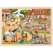 Goki Einlegepuzzle Reiterhof 96 Teile