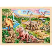 Goki Einlegepuzzle Dinosaurierwanderung 96 Teile