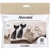 Creativ Company Bastelset Macramé Ohrringe Schwarz/Olivbraun/Beige