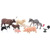 MOJO Bauernhoftiere Spielset - Tierfiguren 10-teilig für Kinder