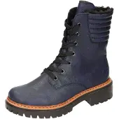 Rieker Damen Stiefelette profilierte Plateausohle gestepptes Detail 72600, Größe:37 EU, Farbe:Blau