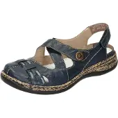 Rieker Damen Ballerina Sandale Leder sportlich 46377, Größe:38 EU, Farbe:Blau