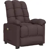 vidaXL Massagesessel Dunkelbraun Stoff