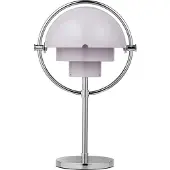 Gubi Multi-Lite Portable Tischlampe, chrom/lila, 30 cm - , Multi-Lite, dimmbar, Metallisch, für Wohnzimmer, Metall, Design