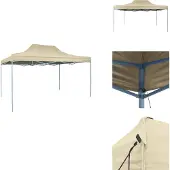 vidaXL Faltzelt Pop-Up 3x4,5 m Cremeweiß - Pavillons & Partyzelte