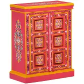 vidaXL Sideboard Massivholz Mango Rosa Handbemalt
