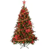 House of Seasons Weihnachtsbaumschmuck-Set - 100 Teile - Rot