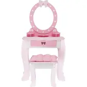 Playtive Schminktisch Kosmetiktisch Mädchen Hocker Spiegel Holz inkl. Zubehör