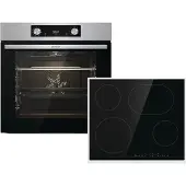 Gorenje Steel Steam Set BOS6737E06X+ ECT43X Steel Steam Backofen Set mit Glaskeramikkochfeld, 60cm