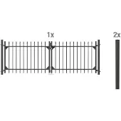 GAH Alberts Zaundoppeltür ALBERTS "Chaussee", grau (anthrazit), B:300cm H:100cm, Aluminium, Tore, Zaundoppeltür, Breite: 300 cm, Höhe: 100 und 120 cm