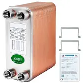 Vevor Plattenwärmetauscher Edelstahl B12-60,Wärmetauscher 60, Plattenwärmetauscher 3,0 MPa, Wärmetauscher heizung