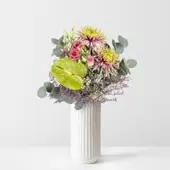 Pflanzen-Kölle Bunter Schnittblumen-Mix mit Eukalyptus, Anthurie & Chrysanthemen