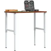vidaXL Werkbank Dunkelbraun 100x60x(71,5-98) cm Massivholz Eiche