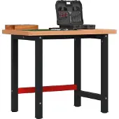 vidaXL Werkbank 100x60x83 cm Massivholz Buche Rechteckig