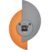 Beliani Wanduhr Orange u. Grau MDF u. Metall Pünktchen-Design mit Zeigern Indizes Batteriebetrieben ohne Zahlen Sekundenzähler Modern Uhr für Kinder