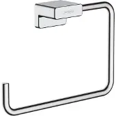 Hansgrohe Handtuchhalter AddStoris, silber, zur Wandmontage, verchromtes Metall, Länge 18,9 cm