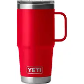 Yeti Rambler Travel Mug 20oz Stronghold Lid, Rescue Red, Thermos Reisebecher mit Deckel, 591 ml