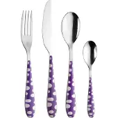 Unyqoos Design-Besteck 'Bollicine Violet' – 24-teiliges Edelstahl-Besteckset, violett
