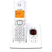 Alcatel F530, DECT-Telefon, Kabelloses Mobilteil, Freisprecheinrichtung, 50 Eintragungen, Anrufer-Identifikation, Grau, Weiß