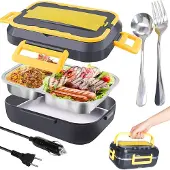 OEM Elektrische Heiz-Lunchbox Dunkelblau/Gelb - Warmes Essen für unterwegs KP39115