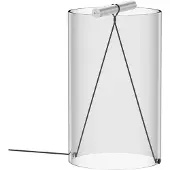 Flos To-Tie T2 Tischleuchte Matt Black - , To-Tie T2, dimmbar, Transparent, für Wohnzimmer, Glas, Design