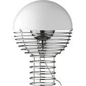 Verpan Wire Tischleuchte Ø30 Chrome/White - , Wire Small, Metallisch, für Wohnzimmer, Metall, Design