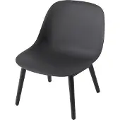 Muuto Fiber Lounge Chair, wood base, schwarz