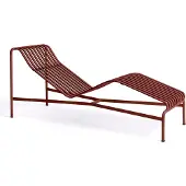 HAY Gartenliege Palissade Chaise Longue Iron Red Powder Coated Steel