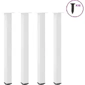 vidaXL Bartischbeine 4 Stk. Weiß 90-92 cm Stahl