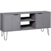 vidaXL TV-Schrank New York Grau Massivholz Kiefer