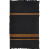 Libeco Plaid Oscar Black Stripe Schwarz / Beige-135 x 220 cm