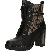 Mustang Da. Schnür Stiefelette D1 Damenschuhe Schnürer Stiefel Schwarz
