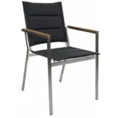 Zebra Everest Sessel gepolstert, Edelstahlgestell, Teak-Armlehnen 4025806033751