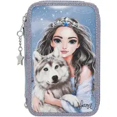 TOPModel Federmäppchen TOPModel Wolf 3-Fach dunkelblau Polyester