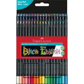 Faber-Castell Buntstifte Black Edition, schwarzes Holz, Dreikantform, farbsortiert, 36er Etui